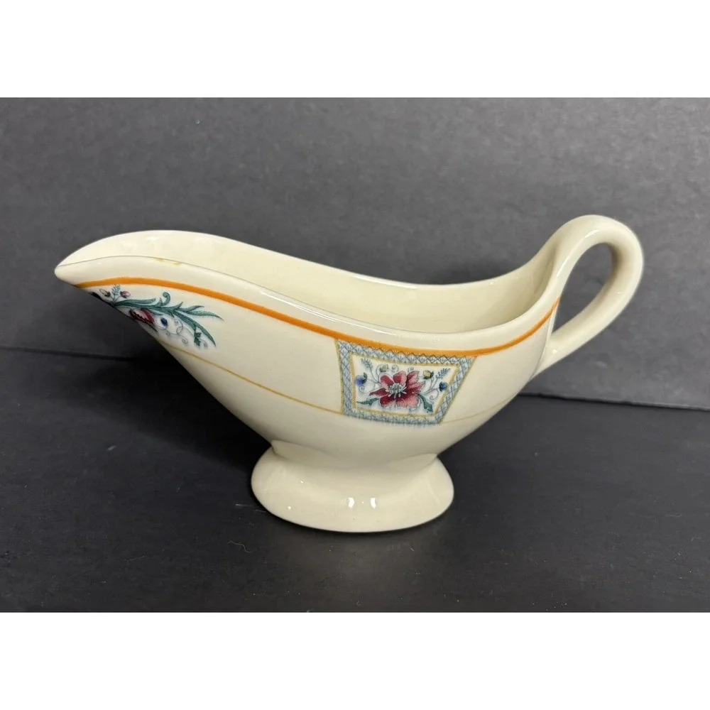 Mayer Diana Gravy Boat Creamer Floral Vintage USA Restaurant China Ware